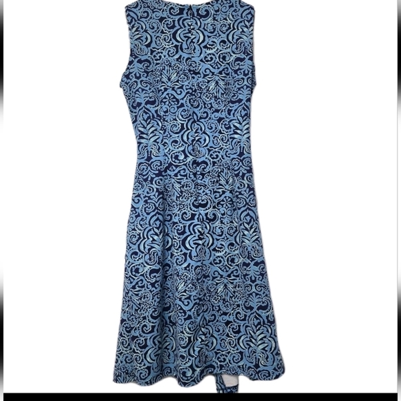 J McLaughlin Catalina Cloth Faux Wrap Side Tie Blue Sleeveless Dress Size Small - Picture 2 of 7